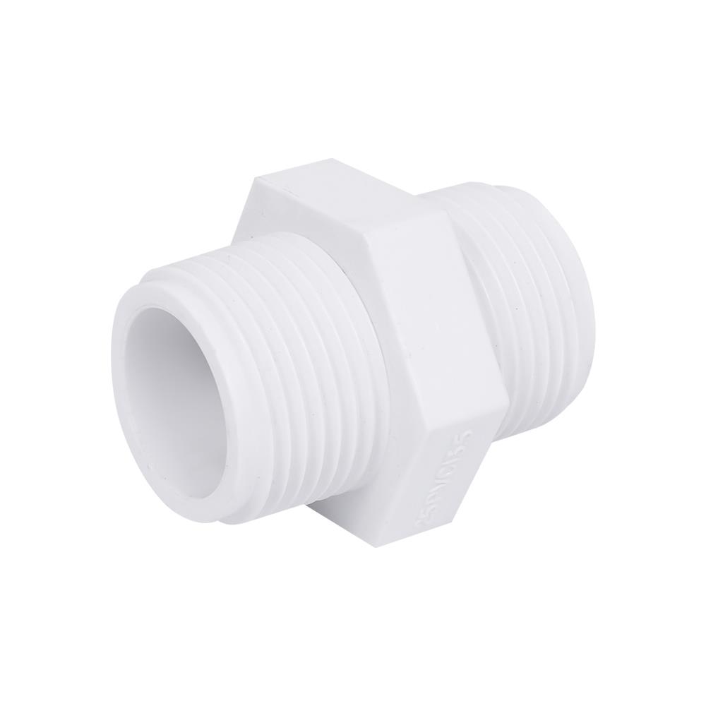 นิปเปิ้ล PVC เกลียวนอก ท่อน้ำไทย 1 นิ้ว สีขาว