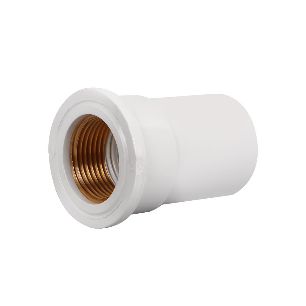 ข้อต่อตรงเกลียวในทองเหลือง ท่อน้ำไทย 1 นิ้ว สีขาว