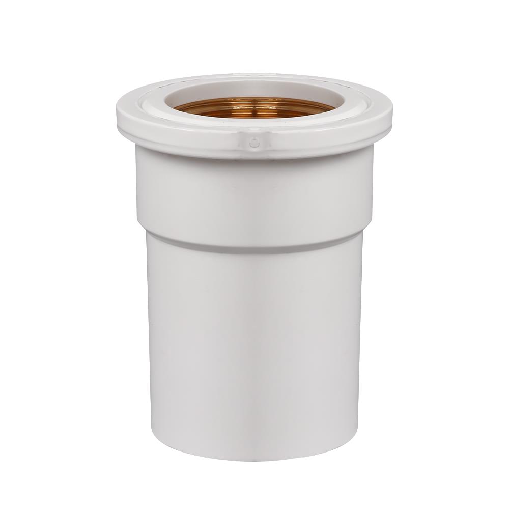 ข้อต่อตรงเกลียวในทองเหลือง ท่อน้ำไทย 1 นิ้ว สีขาว