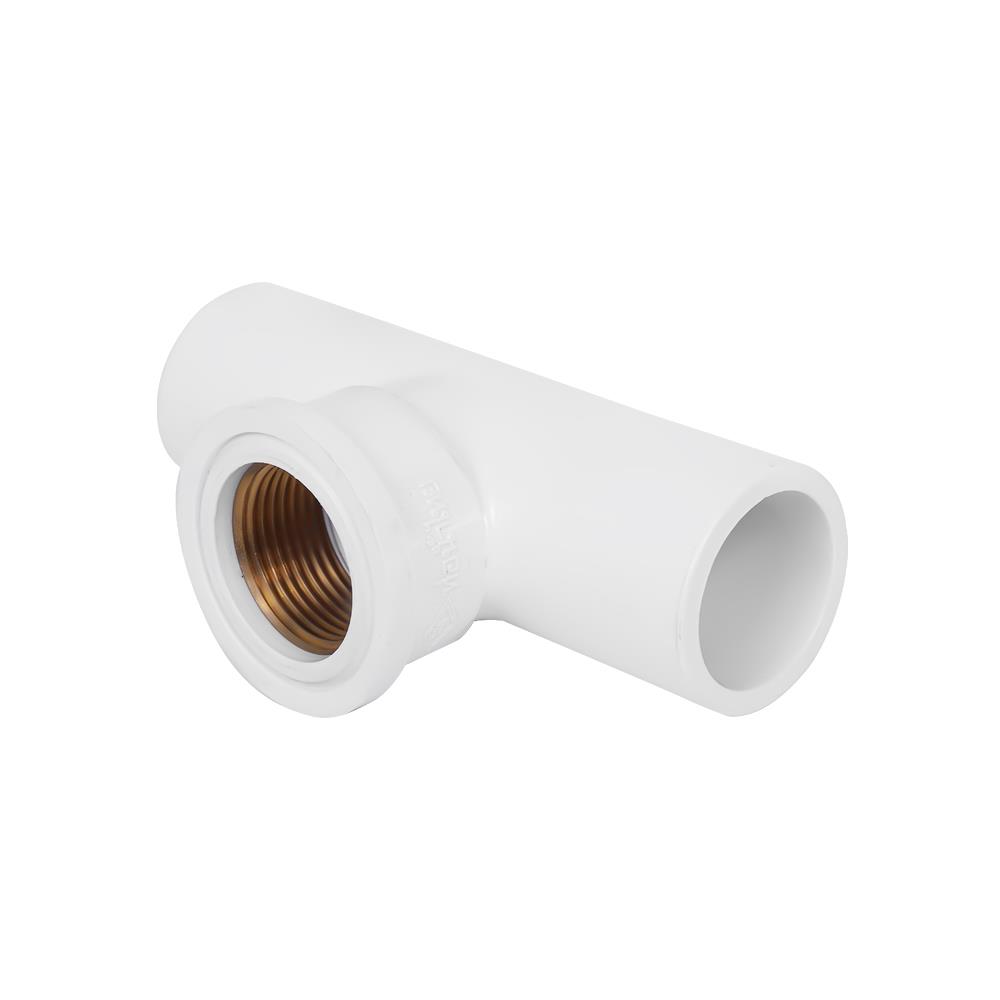 สามทางเกลียวในทองเหลือง ท่อน้ำไทย 3/4 นิ้ว สีขาว