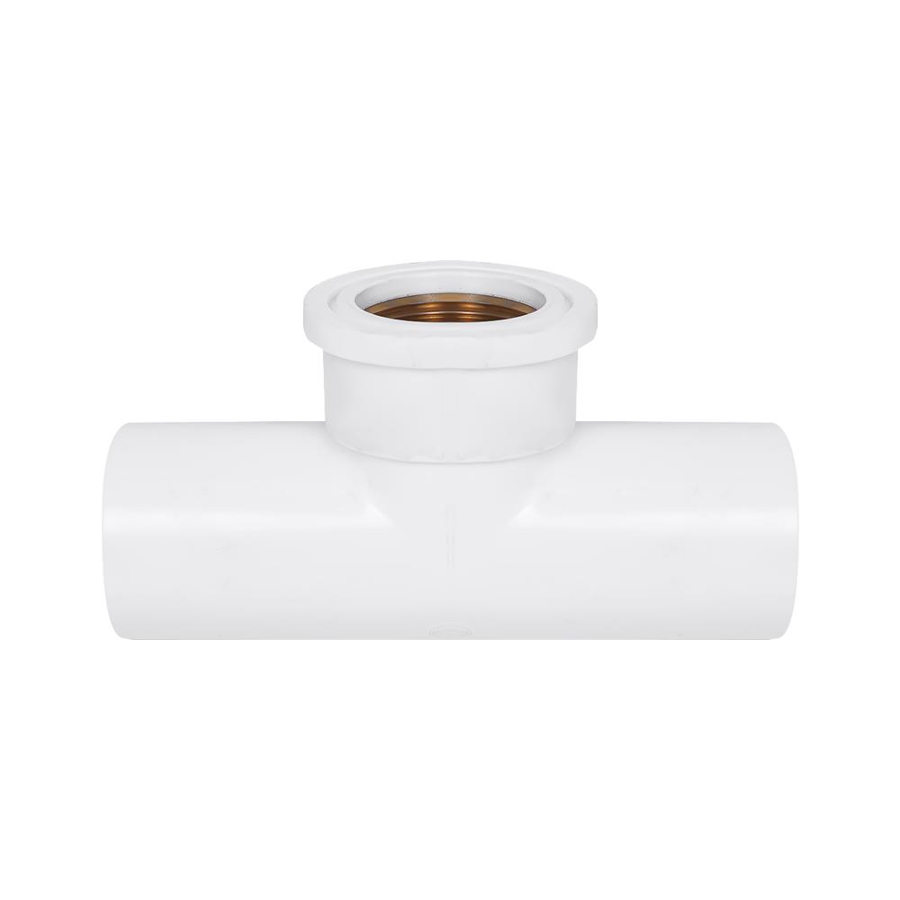 สามทางเกลียวในทองเหลือง ท่อน้ำไทย 3/4 นิ้ว สีขาว