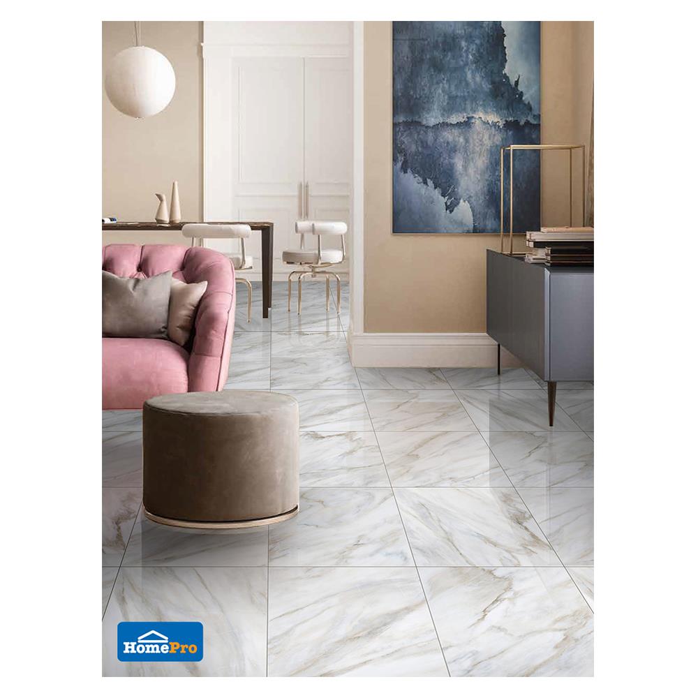 กระเบื้องพื้น 16x16 นิ้ว COTTO มิราเบล ขาว EXC PM