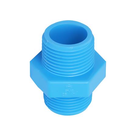 นิปเปิ้ลหนา PVC เกลียวนอก SCG 1 นิ้ว สีฟ้า_1