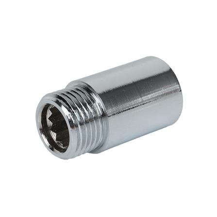 ข้อต่อตรงทองเหลือง เกลียวนอก/ใน ANA 1/2 นิ้ว x30 มม. สีโครม