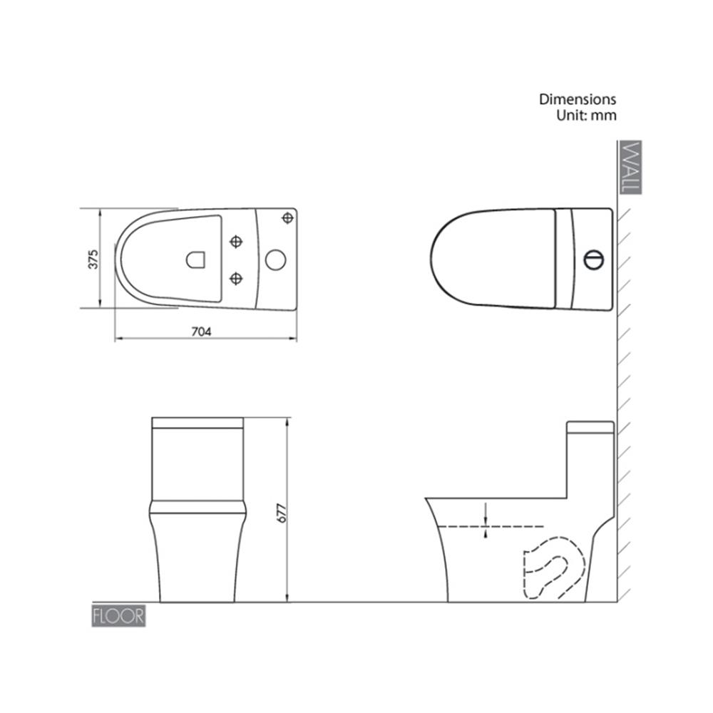 สุขภัณฑ์ 1 ชิ้น NASCO NC-8689S-WA 3/6 ลิตร สีขาว