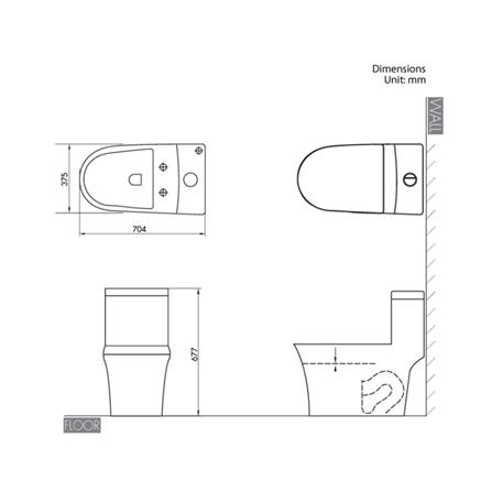 สุขภัณฑ์ 1 ชิ้น NASCO NC-8689S-WA 3/6 ลิตร สีขาว_4