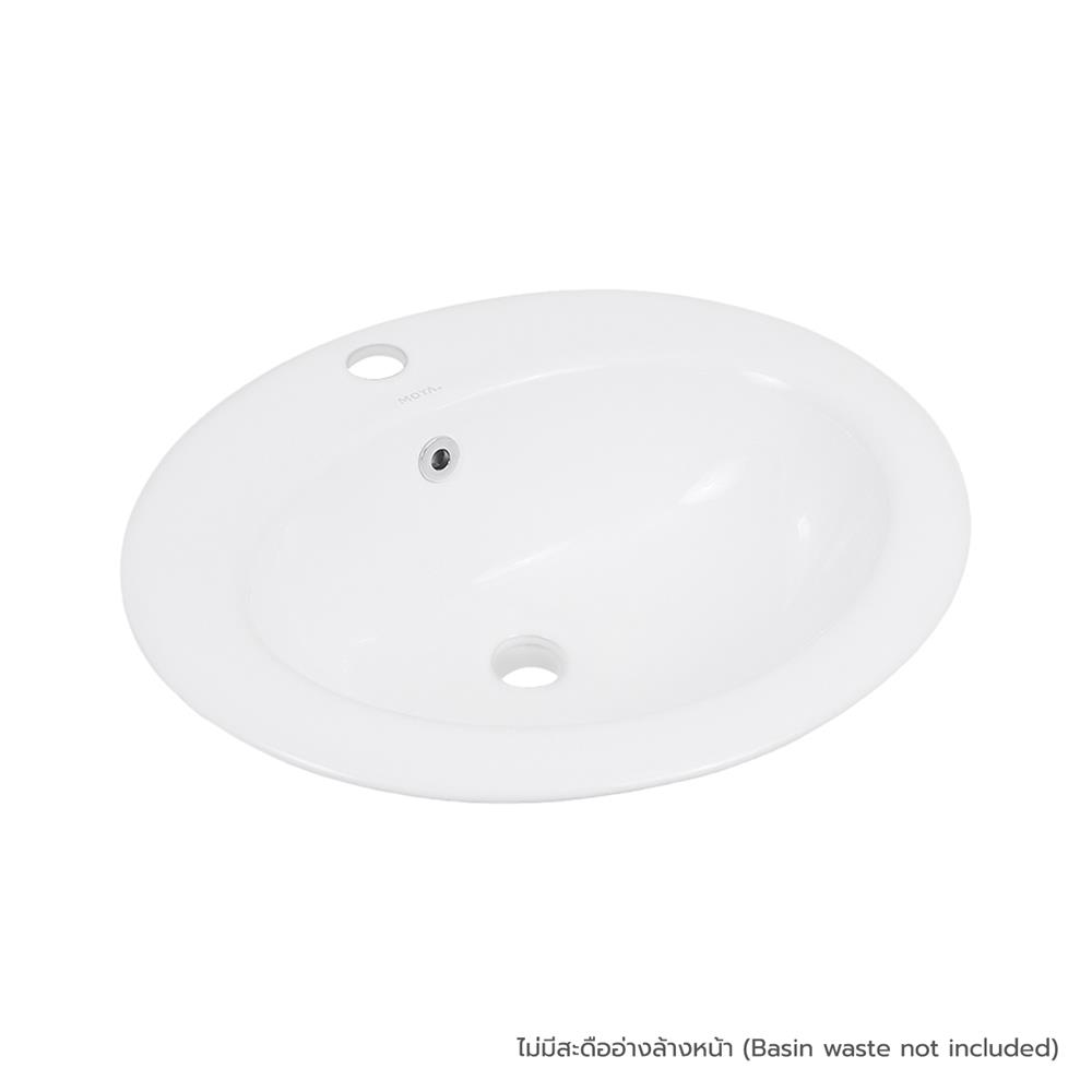 อ่างล้างหน้าแบบฝังบนเคาน์เตอร์  MOYA LX-6109 สีขาว