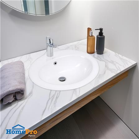 อ่างล้างหน้าแบบฝังบนเคาน์เตอร์  MOYA LX-6109 สีขาว_3