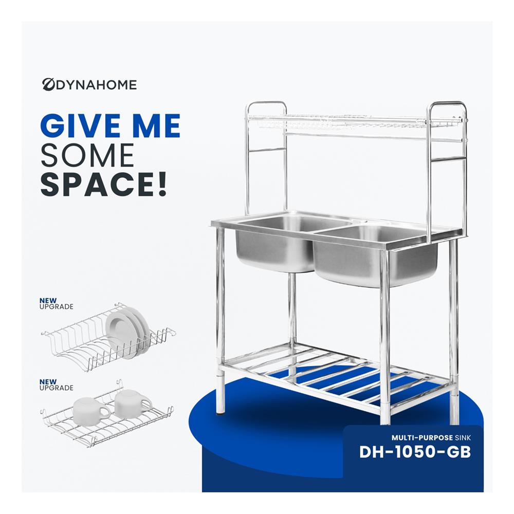 ซิงค์ขาตั้ง 2 หลุม DYNA HOME DH1050GB สเตนเลส