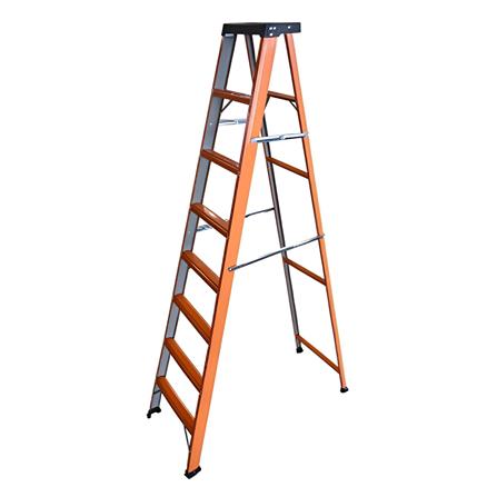 บันไดเคลือบสีแบบมีถาด SANKI 8 ขั้น สีส้ม