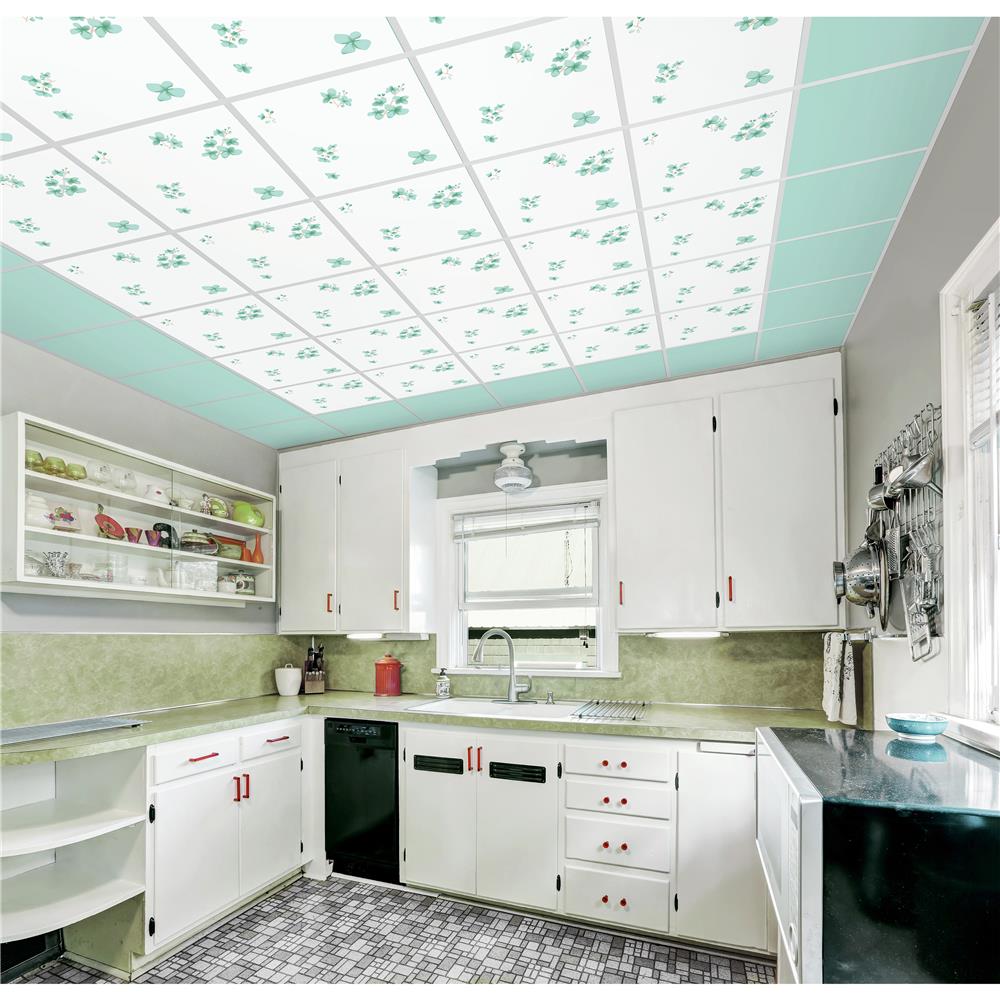 แผ่นฝ้ายิปซัม GYPROC 60X60X0.8 ซม. สีเขียวน้ำทะเล 10 ชิ้น/กล่อง