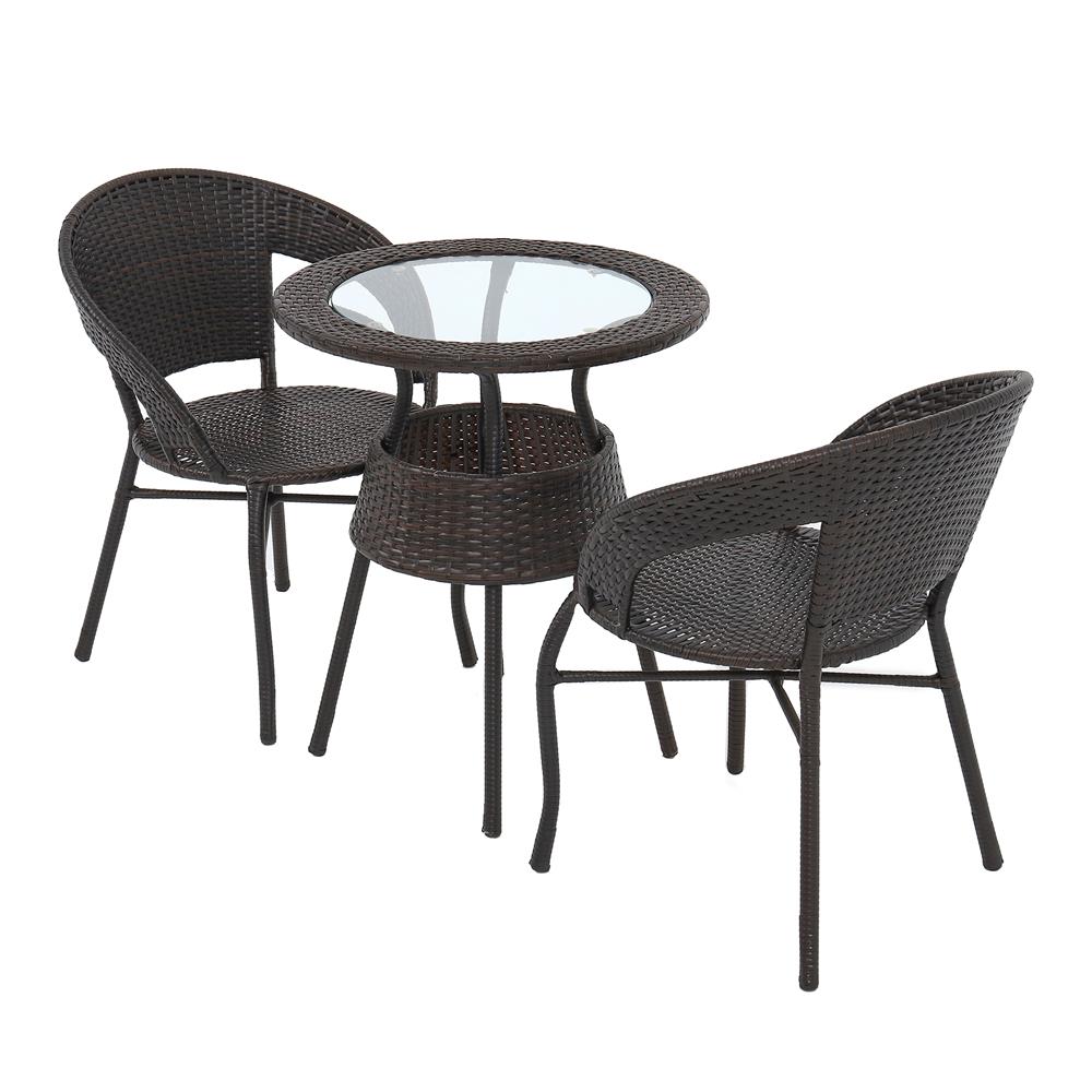 ชุดสนามหวายเทียม 2 ที่นั่ง ME LIVING RATTAN สีน้ำตาล