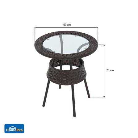 ชุดสนามหวายเทียม 2 ที่นั่ง ME LIVING RATTAN สีน้ำตาล_6