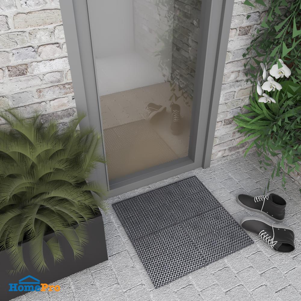 พรมเช็ดเท้าดักฝุ่น HOME LIVING STYLE JOINT 29X29 ซม. สีดำ