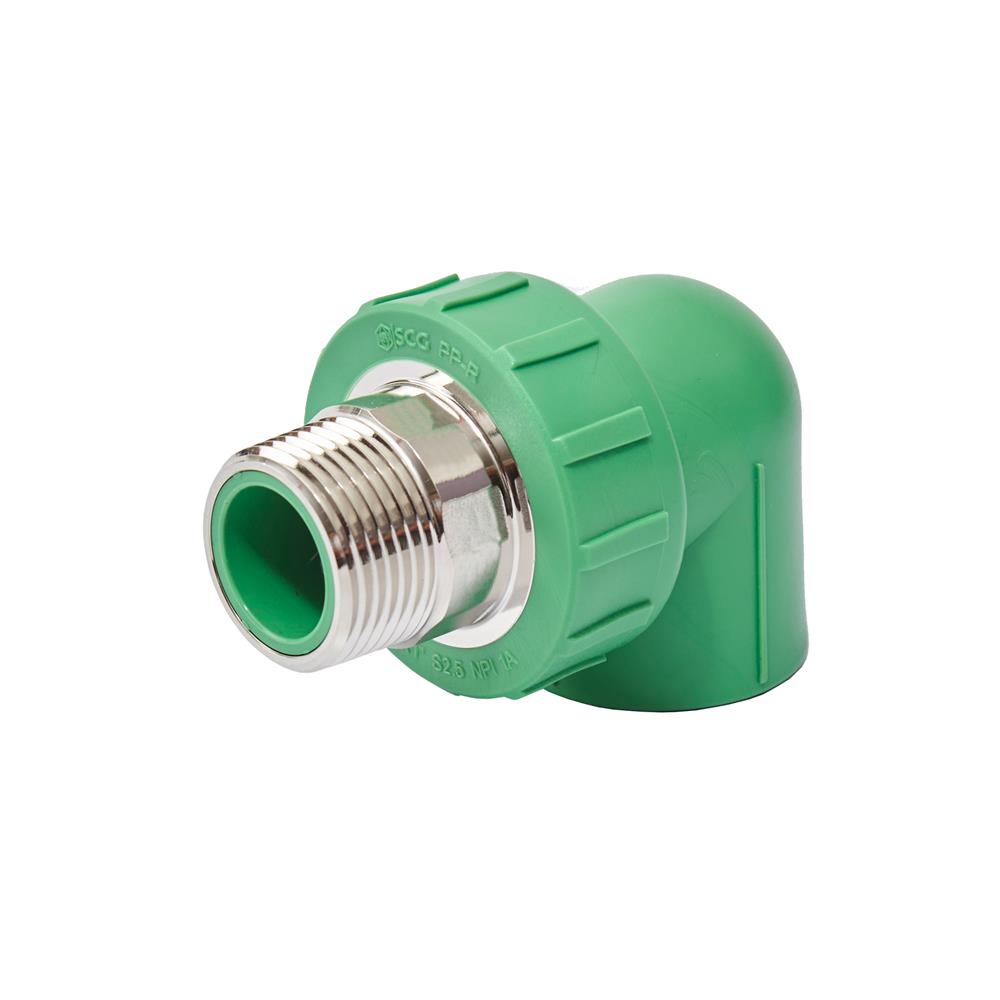 ข้องอ 90 องศา เกลียวนอก PP-R SCG 3/4 นิ้ว สีเขียว