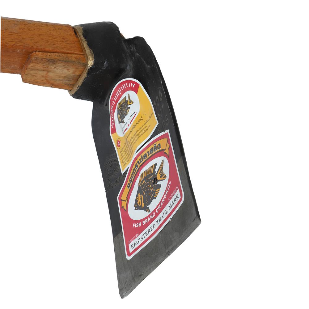 จอบขุด 2 ปอนด์ พร้อมด้ามจับ 120 ซม. (หูเหลี่ยม) ตราปลาสลิด