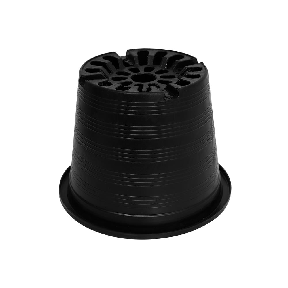 กระถางพลาสติกปากกลม PNP 8 นิ้ว สีดำ