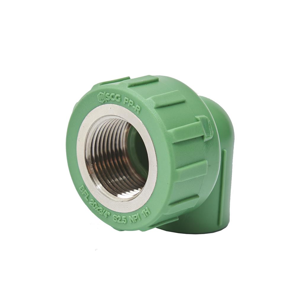 ข้องอ 90 องศา เกลียวใน PP-R SCG 1/2 นิ้ว สีเขียว