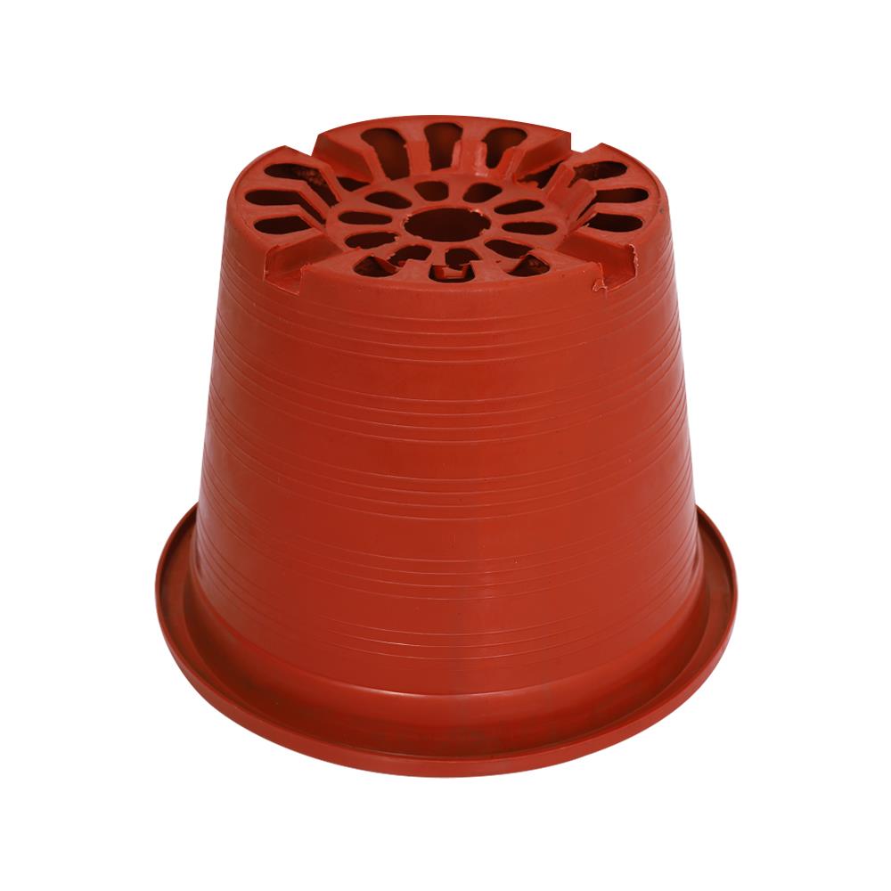 กระถางพลาสติกปากกลม PNP 8 นิ้ว สีอิฐ