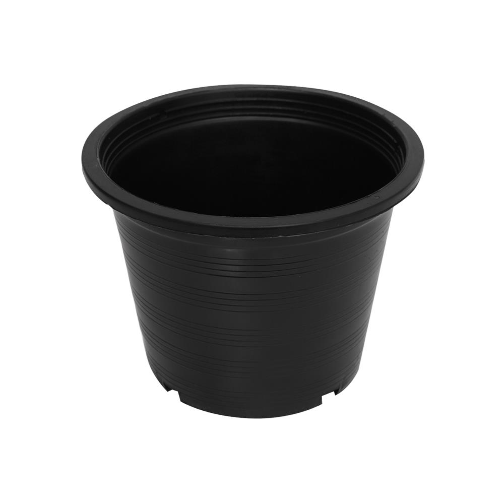 กระถางพลาสติกปากกลม PNP 8 นิ้ว สีดำ