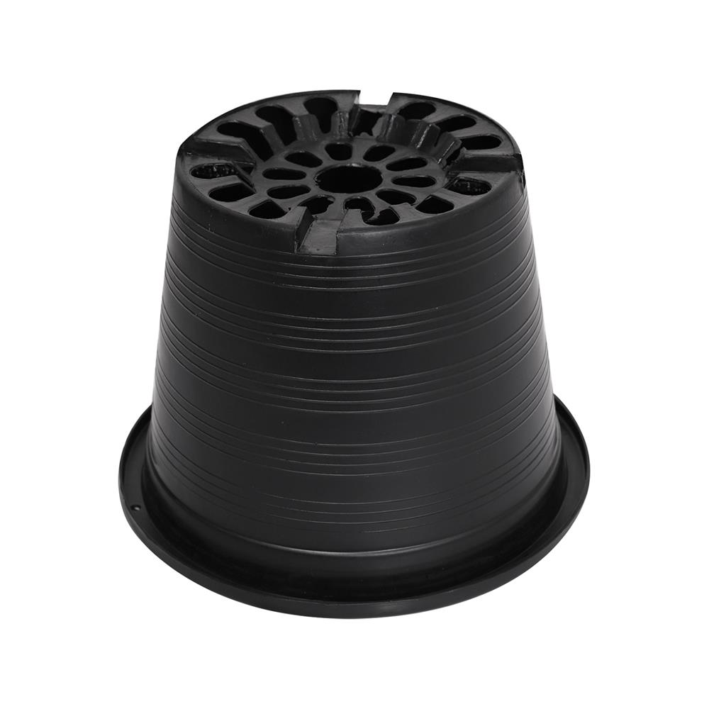 กระถางพลาสติกปากกลม PNP 8 นิ้ว สีดำ