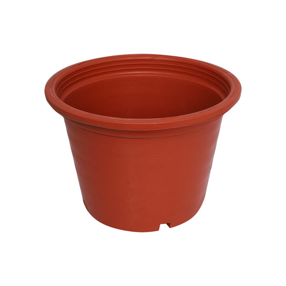 กระถางพลาสติกปากกลม PNP 10 นิ้ว สีอิฐ