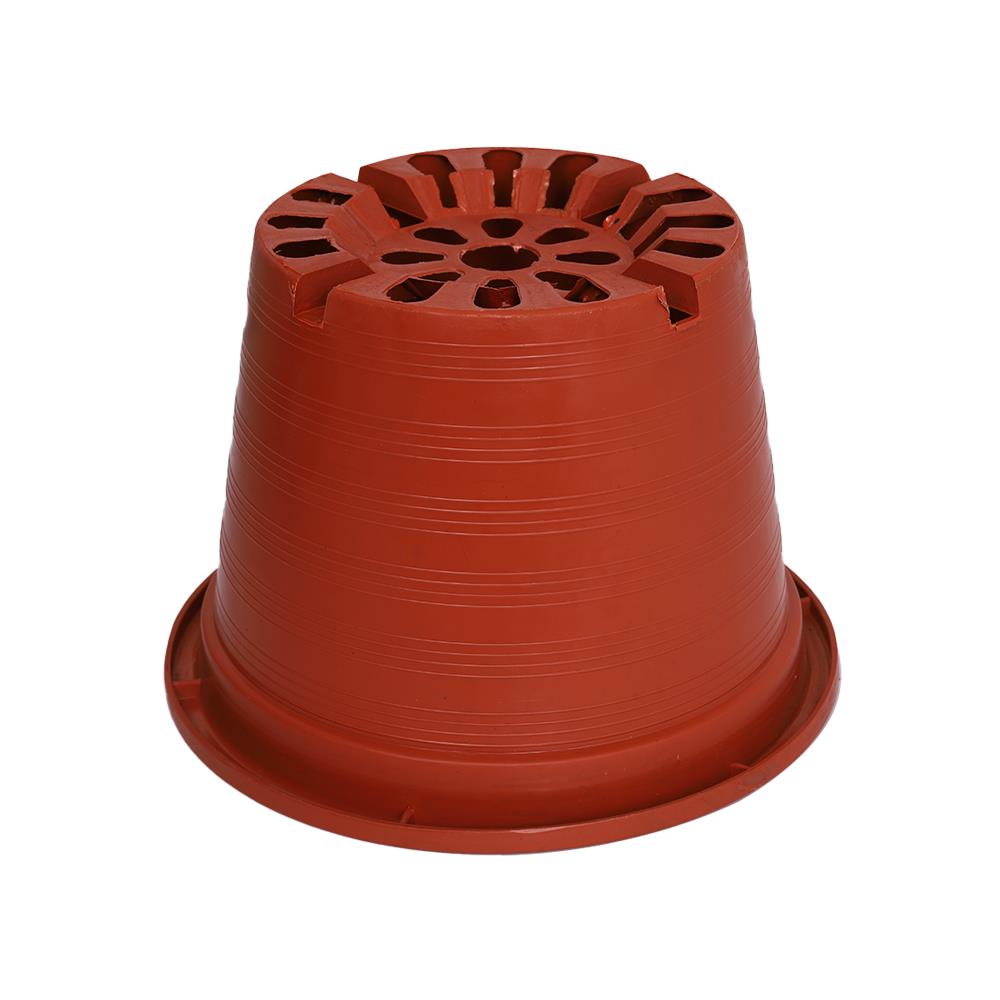 กระถางพลาสติกปากกลม PNP 10 นิ้ว สีอิฐ