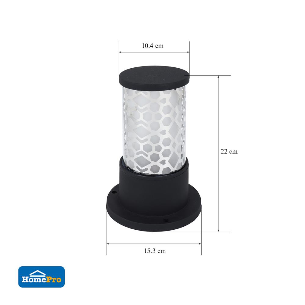 ไฟหัวเสา CARINI BO-F5302AS อะลูมิเนียม/แก้ว MODERN สีดำ