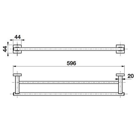 ราวแขวนผ้า HAFELE 499.98.152 สีเงิน_1