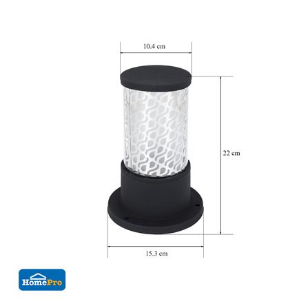 ไฟหัวเสา CARINI BO-F5302CS อะลูมิเนียม/แก้ว MODERN สีดำ_4