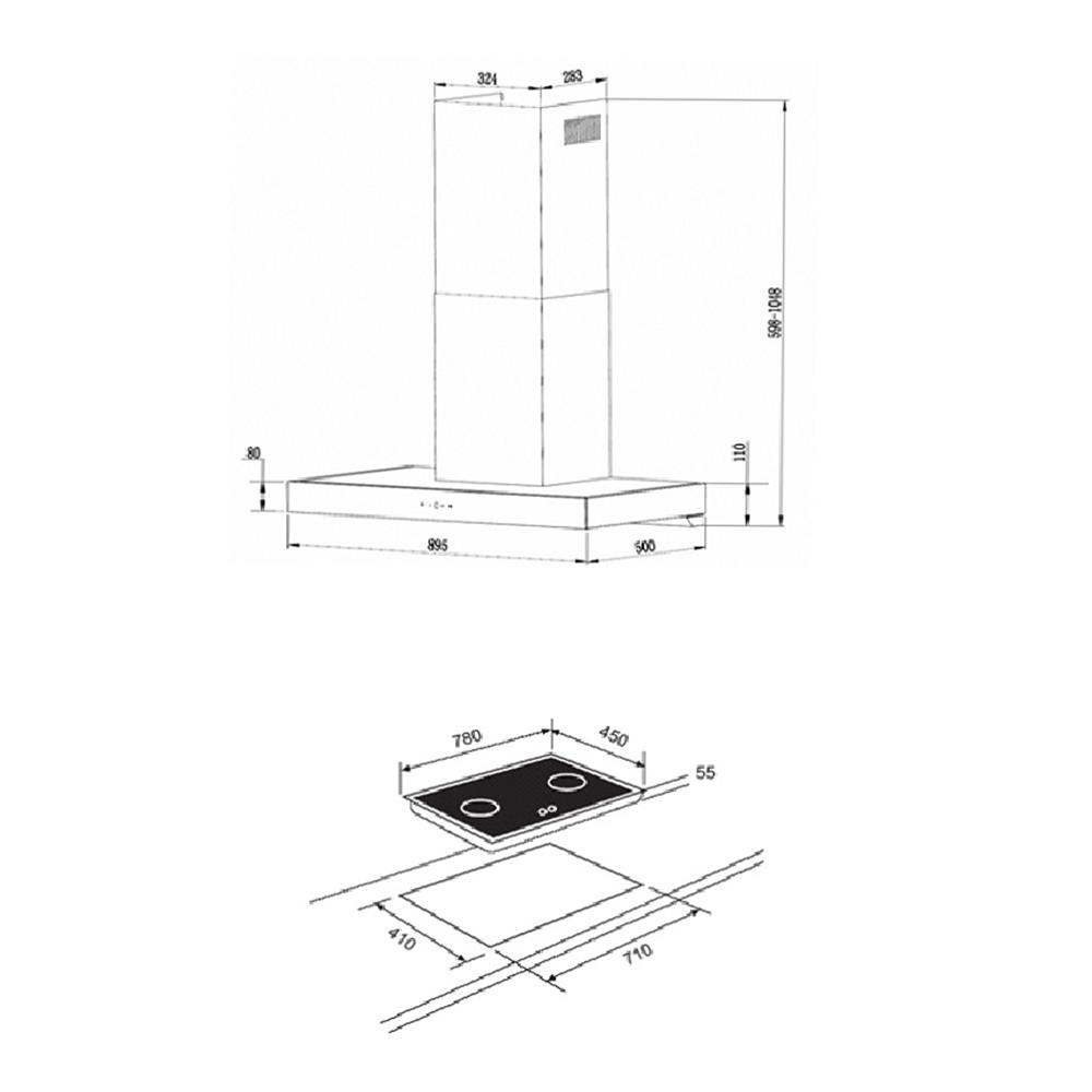 เตาฝัง+เครื่องดูดควัน TEKA GTLUX782G+DHW90TO