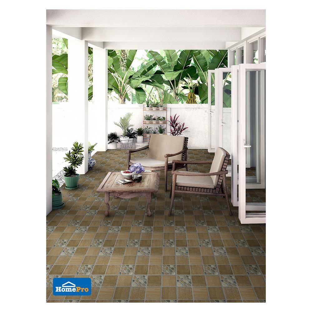 กระเบื้องพื้น 12x12 นิ้ว TARA ทรังค์ น้ำตาล EXC PM