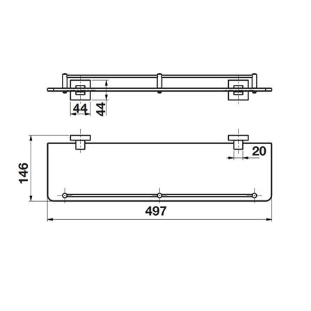หิ้งกระจก HAFELE 499.98.161 สีขาว_2