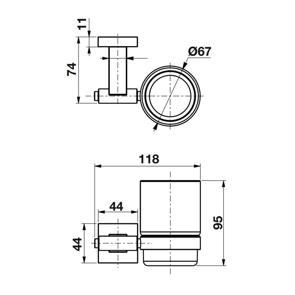 ที่ใส่แปรงพร้อมแก้ว HAFELE 499.98.155