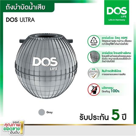 ถังบำบัดน้ำเสีย DOS ULTRA 1000 ลิตร สีเทา_2