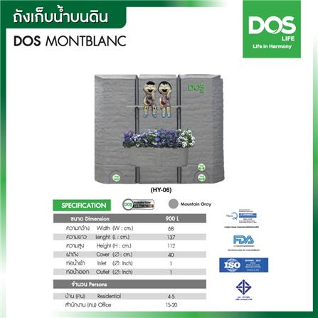 ถังเก็บน้ำ DOS MONTBLCANC NANO 900 ลิตร สี MOUNTAIN GREY_9