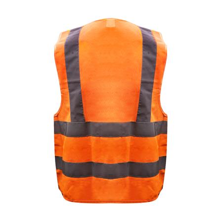 เสื้อจราจรผ้าแฟบริค YAMADA 6666AF สีส้ม_1