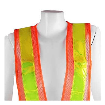 เสื้อจราจรสะท้อนแสงทรงวี YAMADA 5559V สีส้ม_2