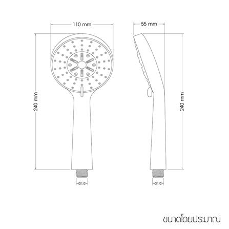 ฝักบัวสายอ่อน WSP WSP-513C สีโครม_2