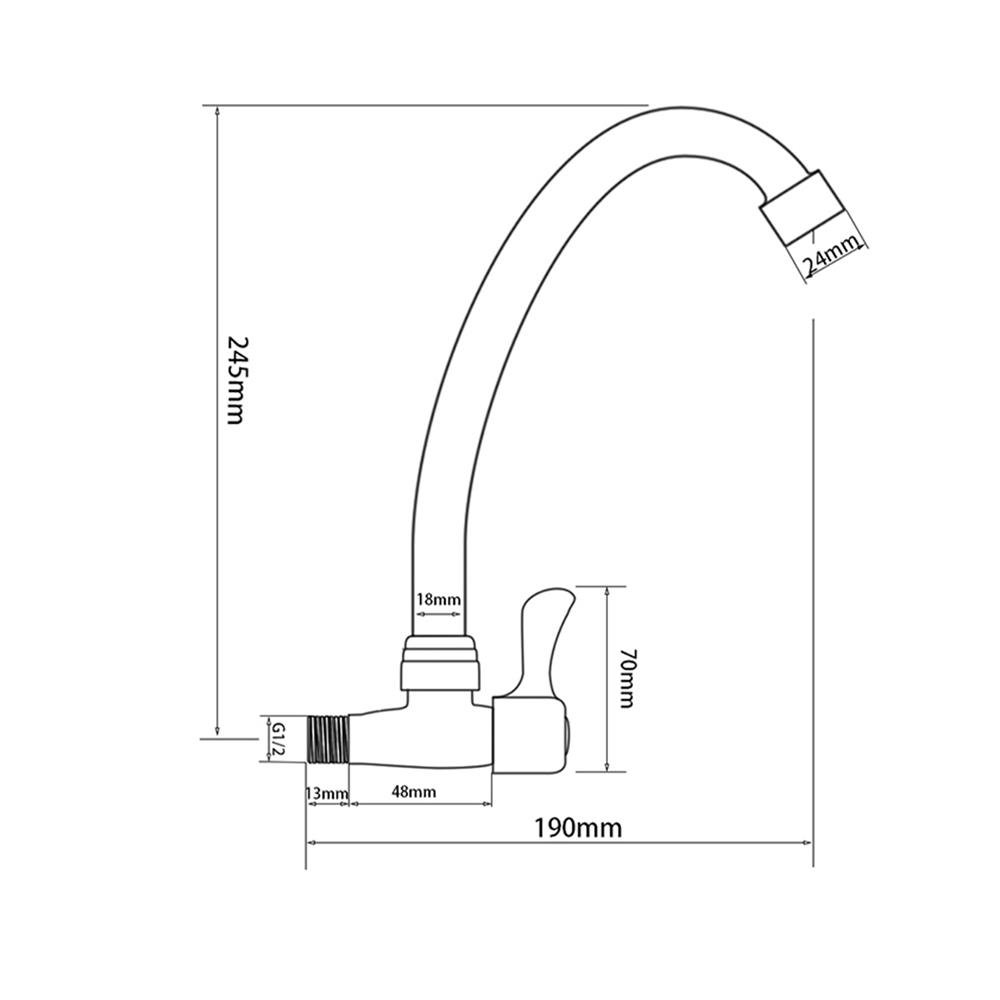 ก๊อกซิงค์เดี่ยวติดผนัง FENIX GL-1302 สีโครม