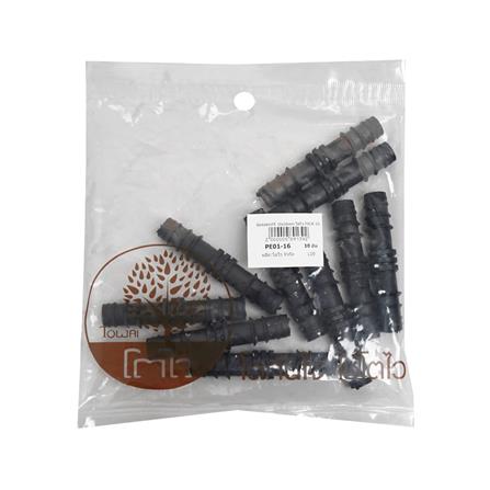 ข้อต่อตรง PE TOWAI 16X16 มม. สีดำ แพ็ก 10 ชิ้น_2