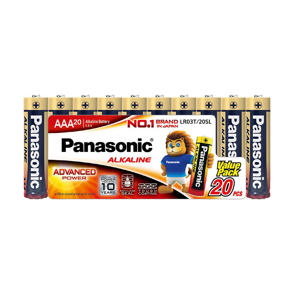 ถ่านอัลคาไลน์ PANASONIC AAA LR03T แพ็ก 20 ก้อน