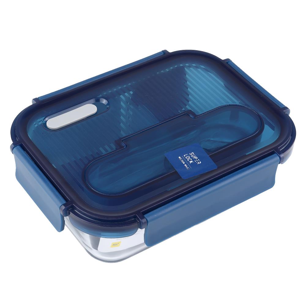 กล่องอาหารแก้วแบ่งช่อง 0.98 ลิตร SUPER LOCK