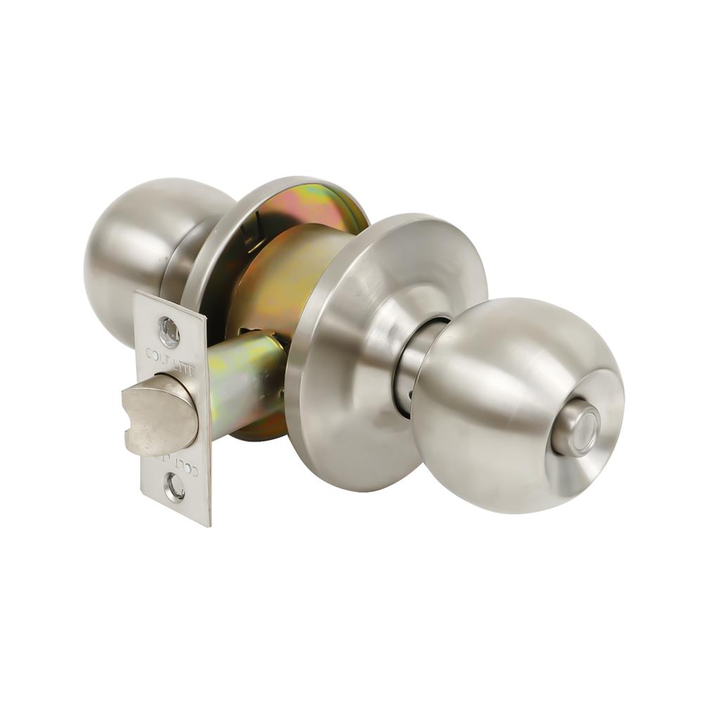 ลูกบิดห้องน้ำ หัวกลม COLT LITE B5871 BK/SS ฝาใหญ่ สีสเตนเลส