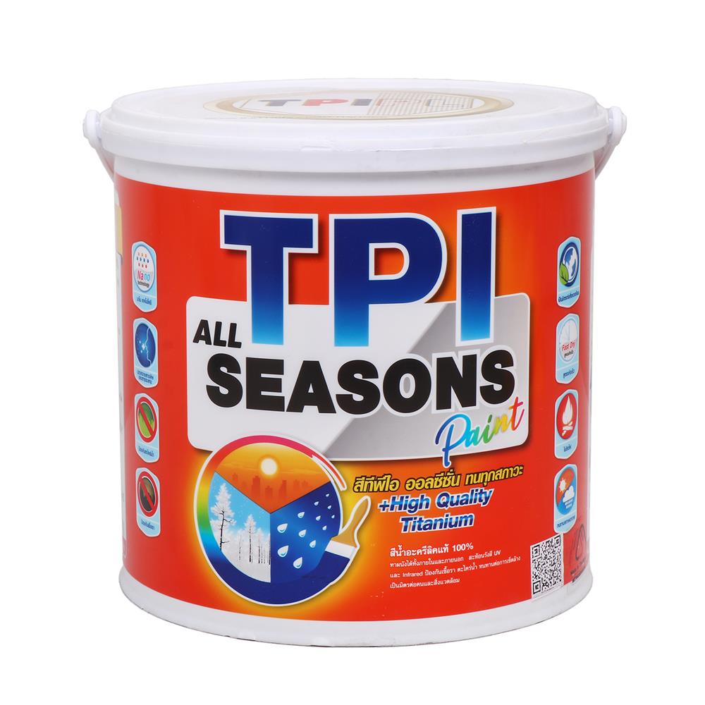สีน้ำทาภายนอก ชนิดกึ่งเงา TPI ALL SEASON สีขาวงาช้าง 1 แกลลอน