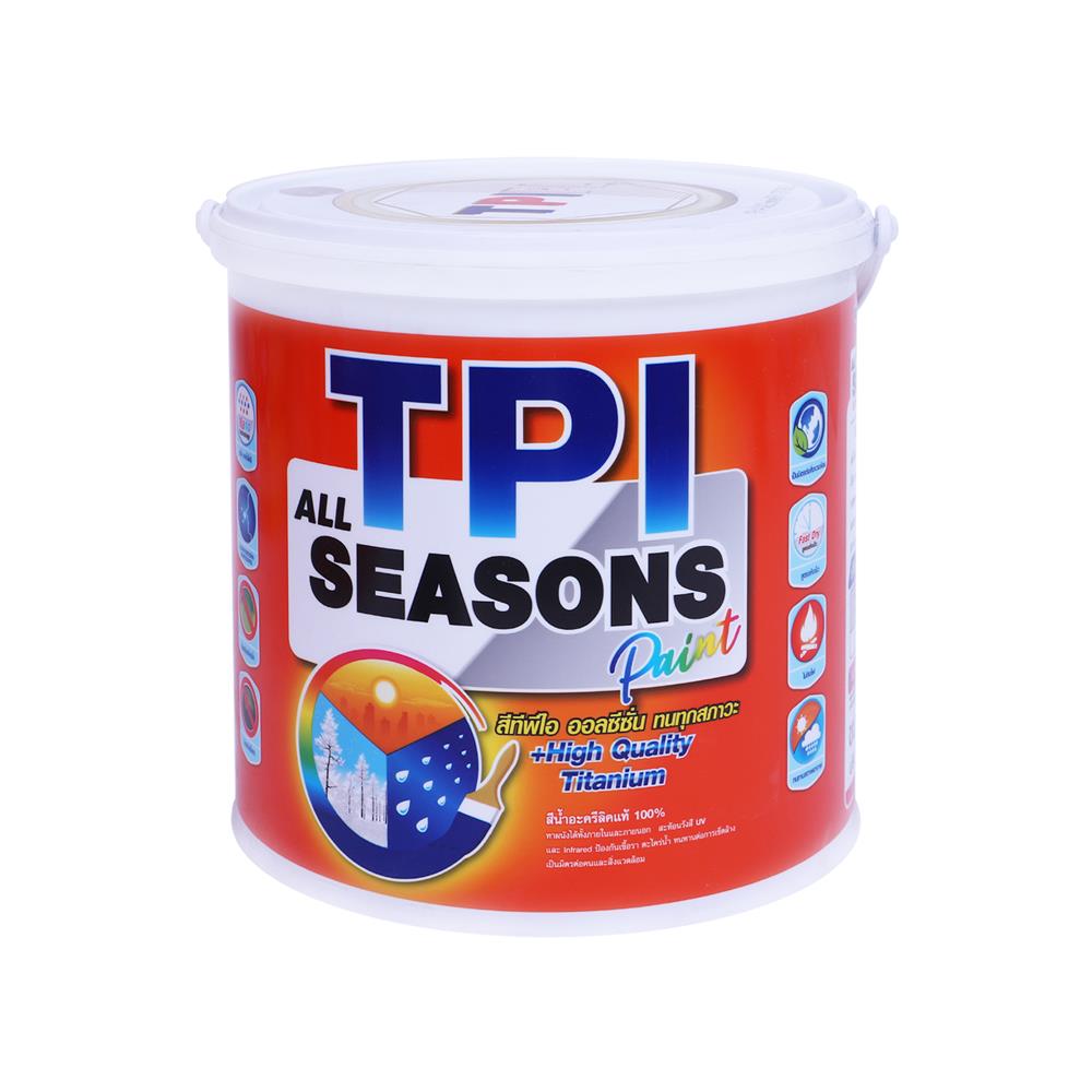 สีน้ำทาภายนอก ชนิดกึ่งเงา TPI ALL SEASON สีเทาควันบุหรี 1 แกลลอน