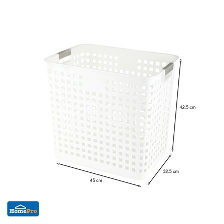 ตะกร้าผ้าเหลี่ยมสูง HH-1060 ขาว PLIM_6