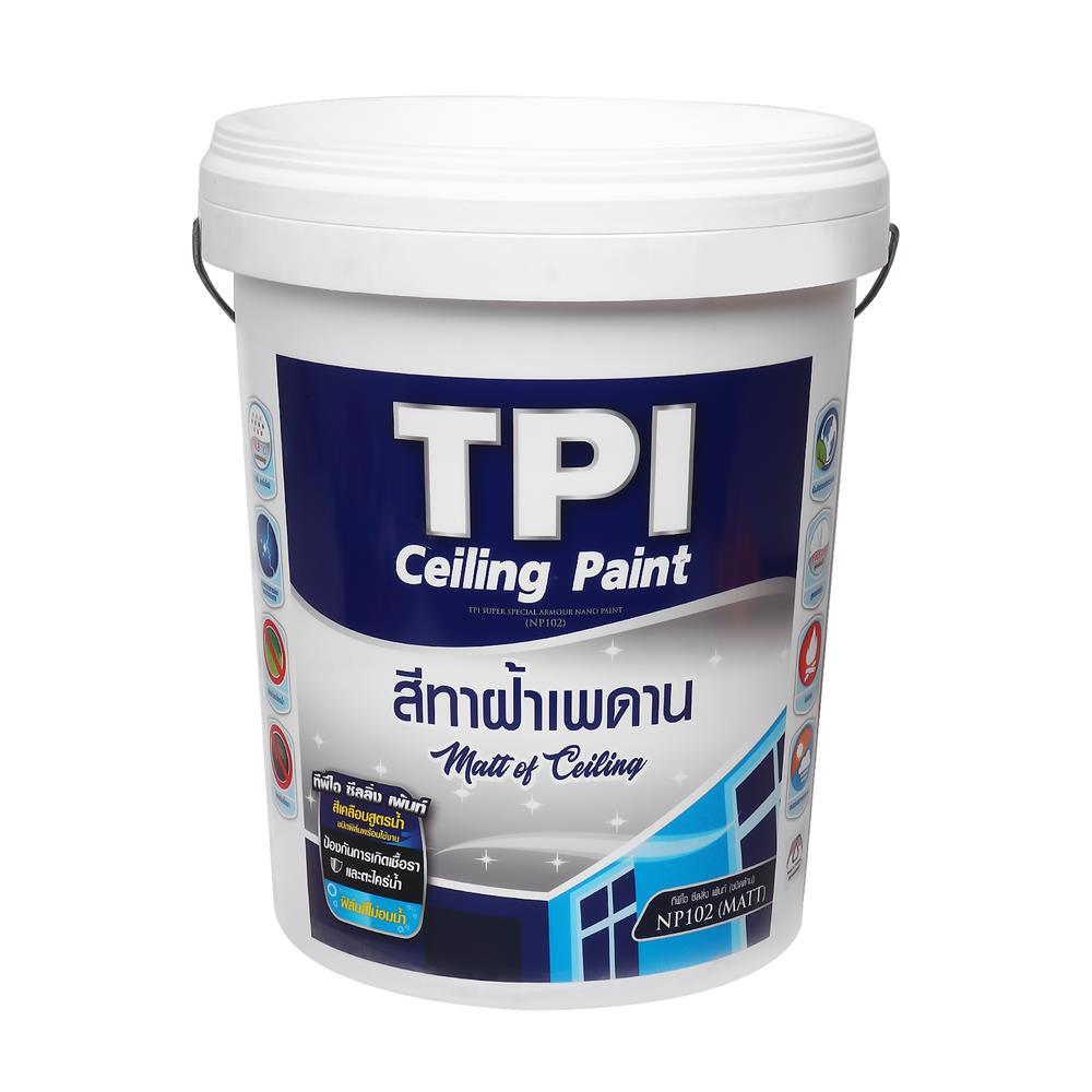 สีน้ำทาฝ้า ชนิดด้าน TPI NP102 สีขาว 5 แกลลอน