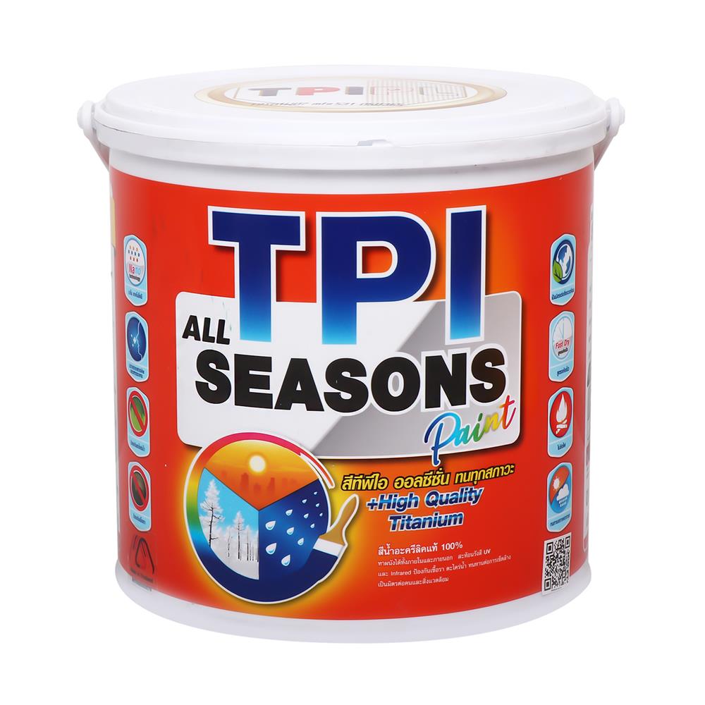 สีน้ำทาภายนอก ชนิดกึ่งเงา TPI ALL SEASON สีขาวไลท์ 1 แกลลอน