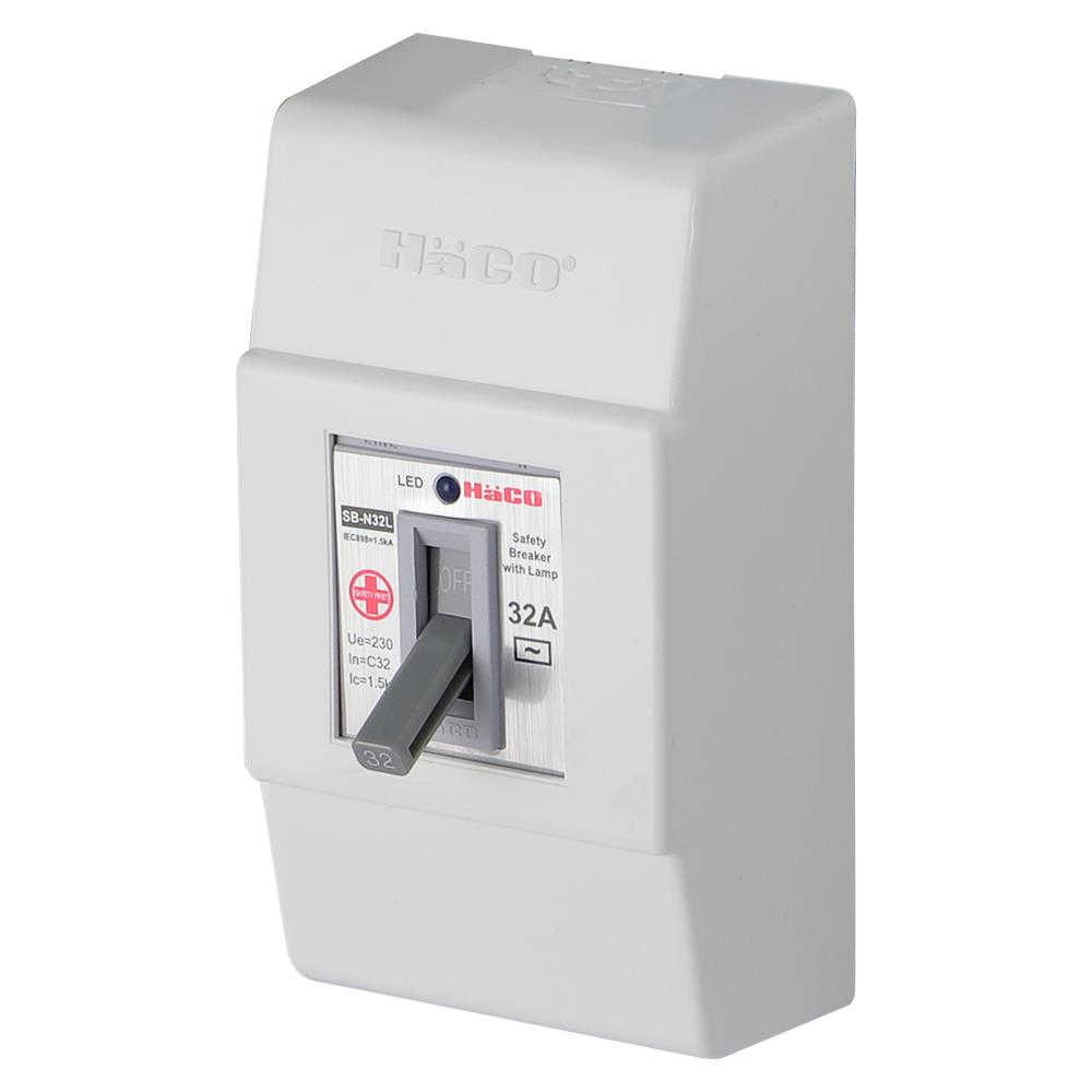 เซฟตี้เบรกเกอร์พร้อมกล่อง 32 แอมป์ 1 เฟส HACO SB